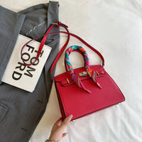 Women's Top Handle Bag Inspired By Hermes Birkin:  Structured Satchel with Scarf