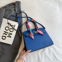 Women's Top Handle Bag Inspired By Hermes Birkin:  Structured Satchel with Scarf