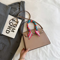 Women's Top Handle Bag Inspired By Hermes Birkin:  Structured Satchel with Scarf