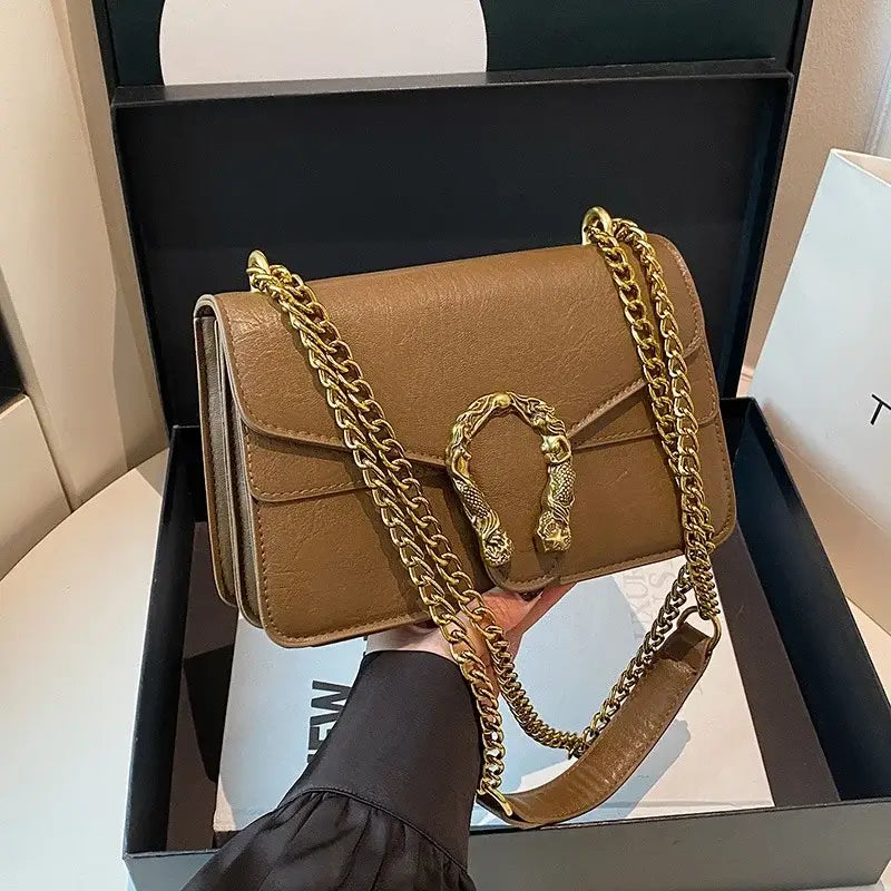 Iconic Dionysus GUCCI Inspired Shoulder Bag:  Premium Chain Strap & Double Clasp