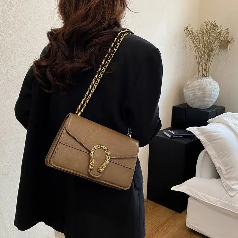 Iconic Dionysus GUCCI Inspired Shoulder Bag:  Premium Chain Strap & Double Clasp