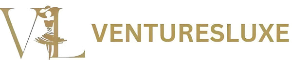 VenturesLuxe logo in gold on a white background